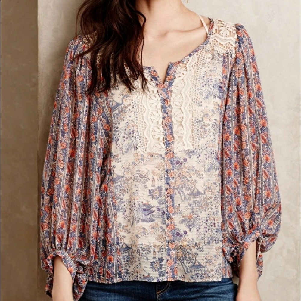🌸ANTHROPOLOGIE🌸 beautiful bohemian lace blouse
